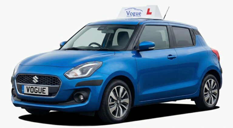 Vogue Driving School white car used for driving lessons in Brighton